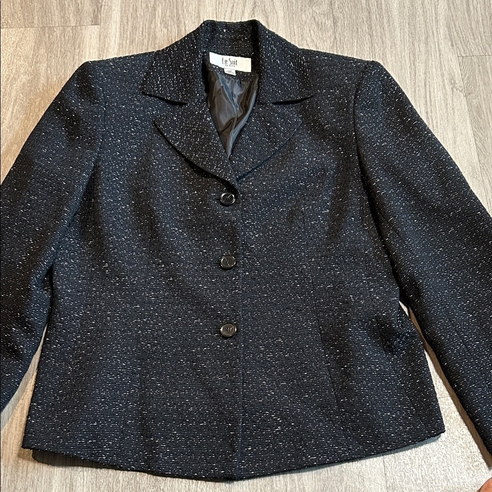 Le Suit Women's Black Textured Blazer